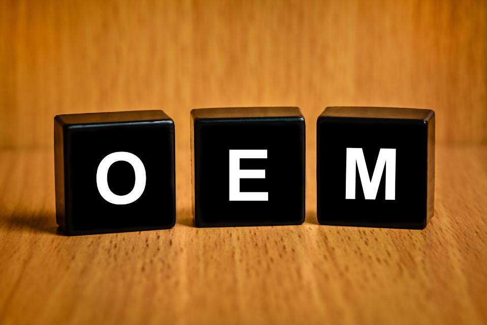 oem-services-concept Black blocks with white letters spelling 'OEM,' representing Original Equipment Manufacturer services offered by YTOO.